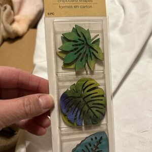 Tropical Leaf Chipboard Shapes crafter square crafting laser cut package of 6
